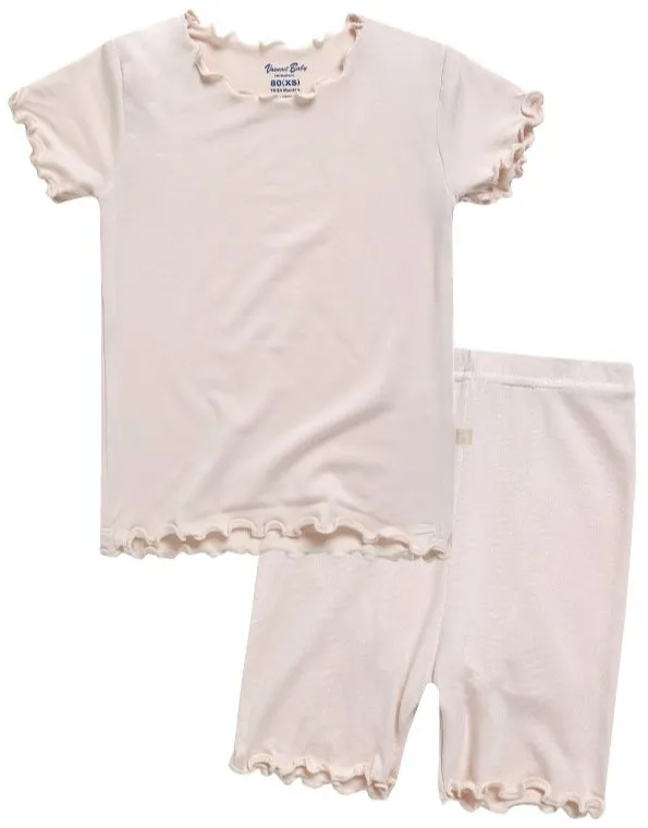 Shirring Ivory Short Sleeve Pajamas