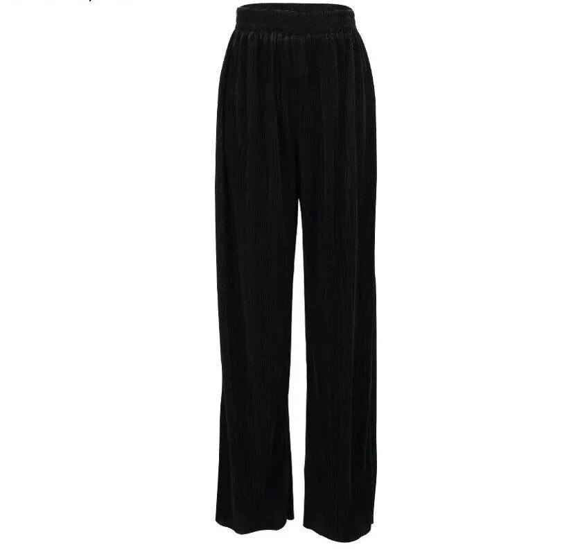 Soft Pleated Wide Leg Pant & Shirt set