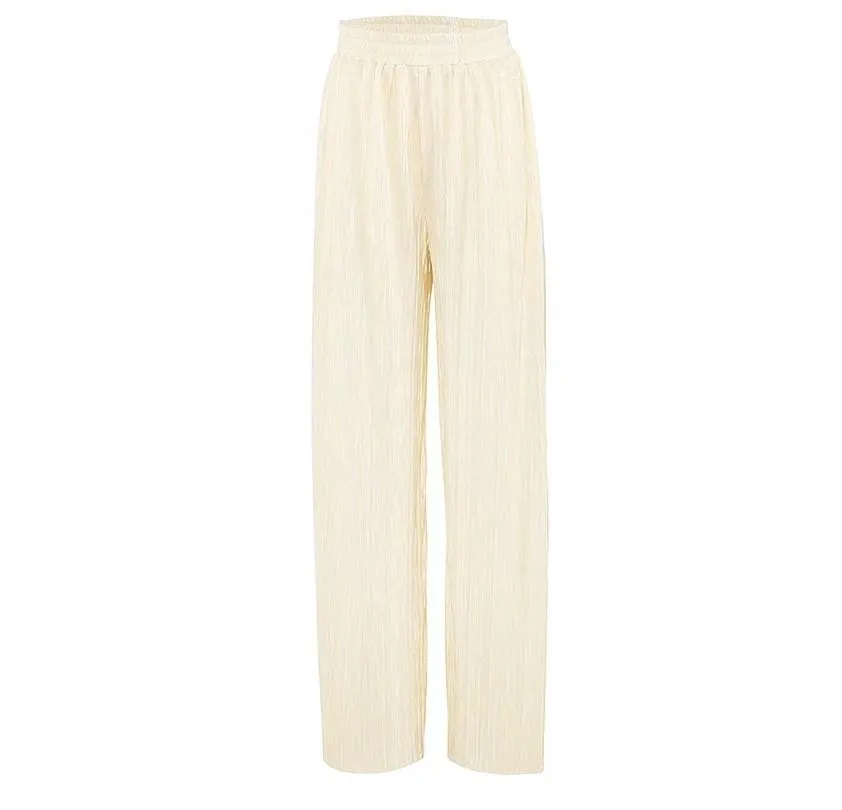 Soft Pleated Wide Leg Pant & Shirt set