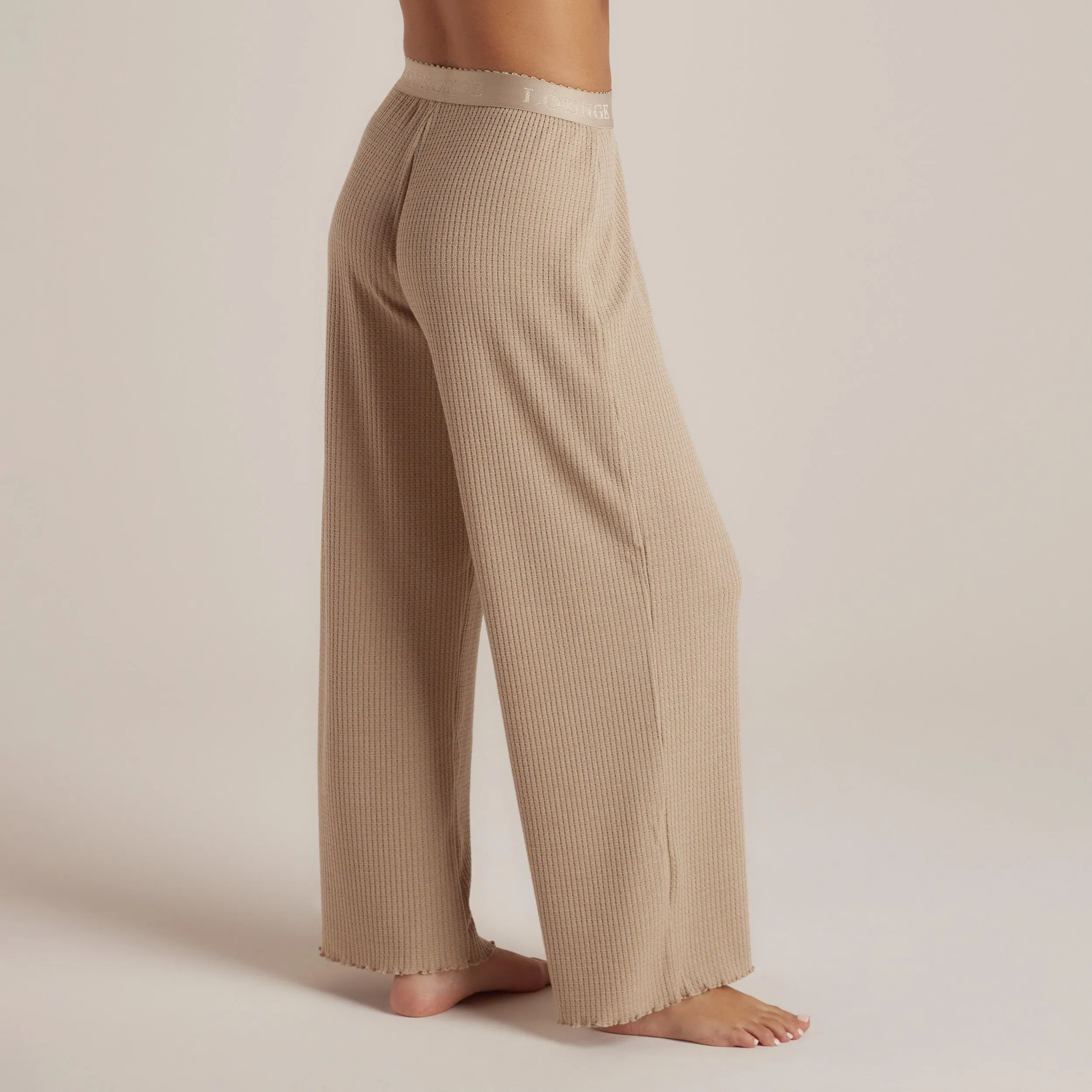 Soft Waffle Pajama Pants - Mink