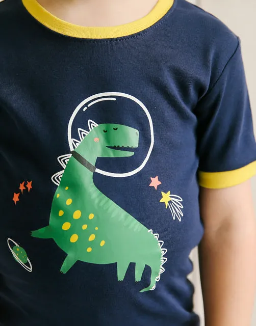 Space Dino Short Sleeve Pajamas