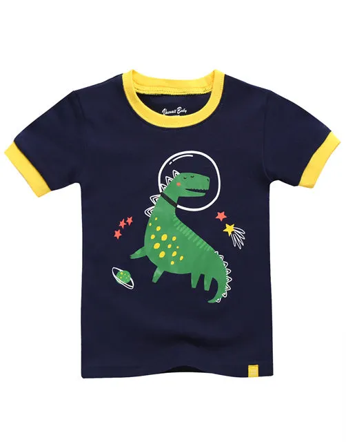 Space Dino Short Sleeve Pajamas