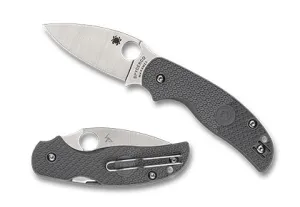 SPYDERCO SAGE 5 LIGHTWEIGHT 3.00" SATIN MAXAMET GRAY FRN HANDLES COMPRESSION-LOCK C123PGY