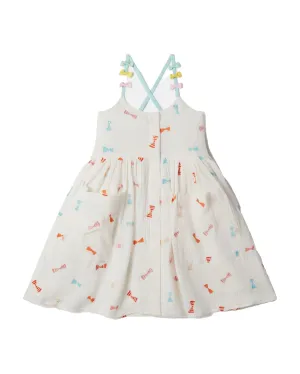 STELLA MCCARTNEY KIDS Bows Gauze Strappy Cami Dress