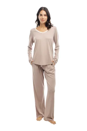 The Long-Sleeve V-Neck Set in Etherea