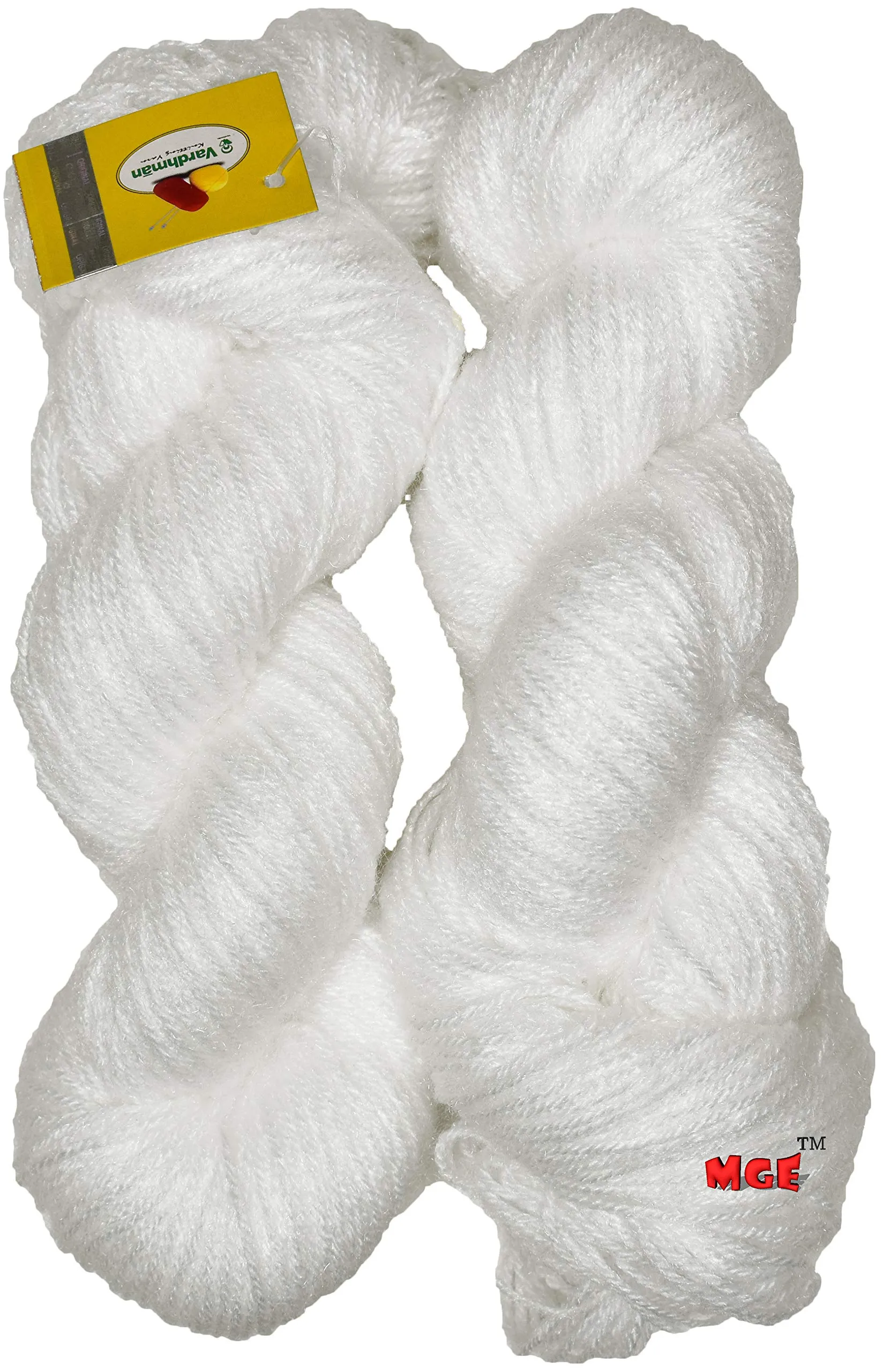 Vardhman Knitting Yarn Wool Li White 400 gm Best Used with Knitting Needles, Crochet Needles Wool Yarn for Knitting. by Vardhman