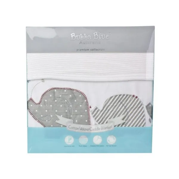 Velour Cuddle Blanket - Petit Elephant